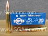 20 Round Box - 8mm Mauser Soft Point 196 Grain Prvi Partizan Ammo - PP8S